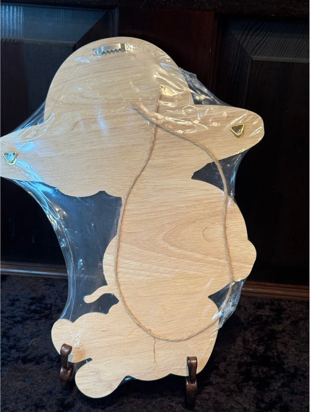 Wooden Wall Hanging with Astronaut and UFO Design - 'Love You To The Moon And  '